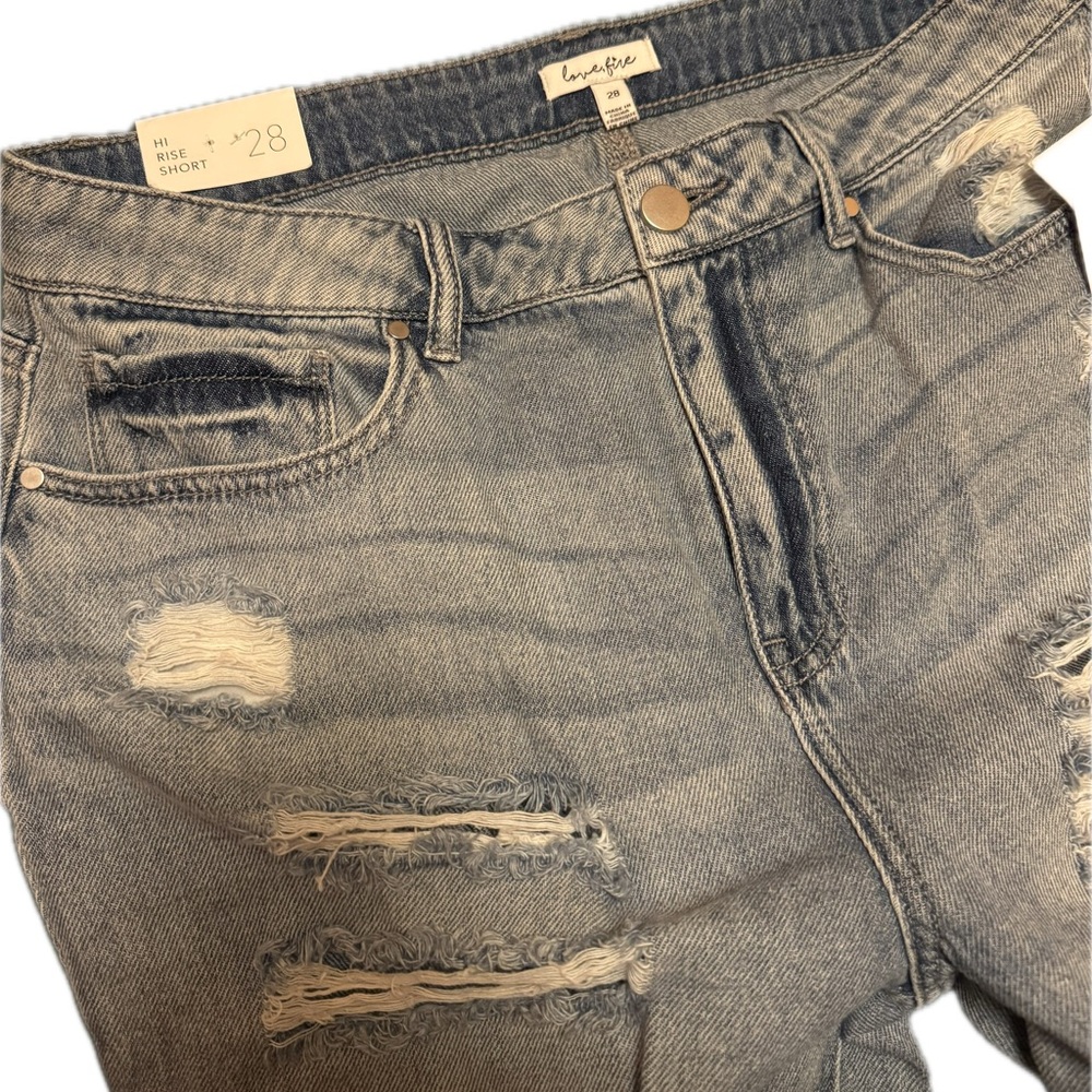 Ripped Denim Shorts